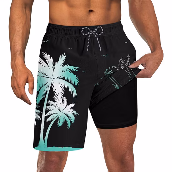 Hochwertige Gym-Shorts für den Sommer, individuelles Logo, blanko, schnell trocknend, 100 % Polyester, Herren-Shorts zum Laufen, Sport, Boardshorts