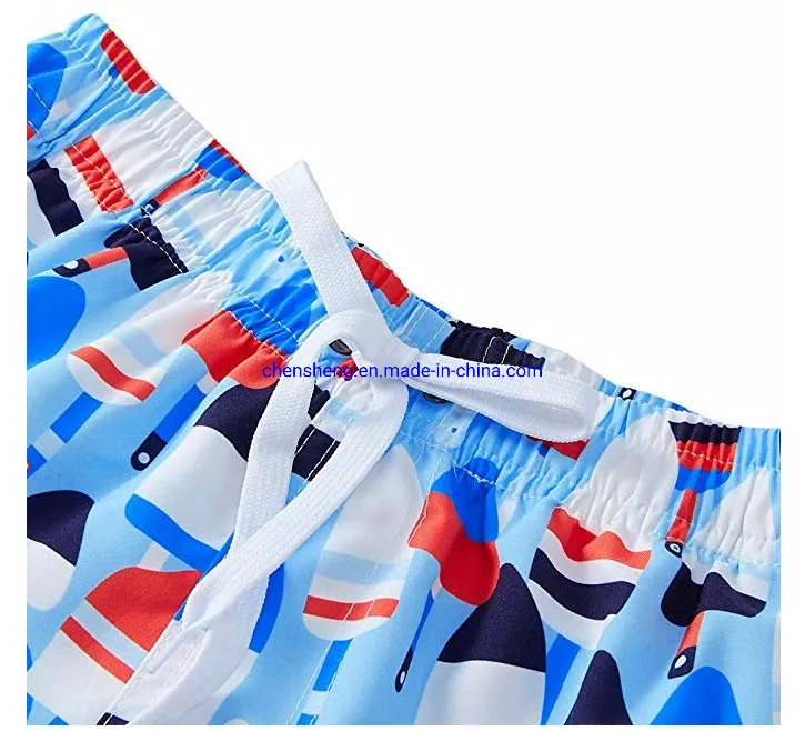 Schnell trocknende Strand-Boardshorts für Jungen, Kinder-Badehose, Badeanzug, Strandshorts mit Netzfutter
