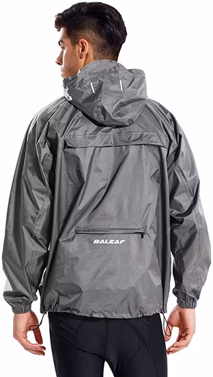 Leichte Lauf-Regenjacke für Herren, wasserdichter Pullover, Nylon-Hoodie, Radfahren, Wandern, verstaubarer Windjacke